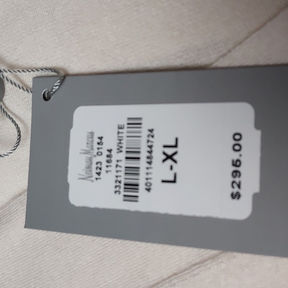 NEW Neiman Marcus Cashmere Sweater Oversized V-Neck White Cream L-XL - Picture 14 of 16